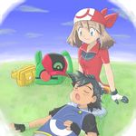  cap couple haruka_(pokemon) pokemon pokemon_(anime) satoshi_(pokemon) 