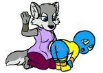 animated anthro buggy_(buggy_the_little_hero) buggy_the_little_hero butt_slap canid canine canis child duo female lextoondog lyla_(clarkson91) male male/female mammal morphus short_playtime slap spanking wolf young