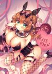  1girl animal_ears blush breasts cleavage fishnets highres large_breasts long_hair looking_at_viewer original rabbit_ears solo suzunone_rena tagme twintails 