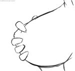animated big_breasts breast_grab breasts female hand_on_breast inverted_nipples nipples ruanshi self_grope short_playtime sketch solo