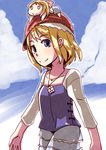  alice_margatroid blonde_hair blue_eyes casual collarbone hat jewelry mayuge_inu on_head pendant shanghai_doll solo touhou 