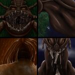 alien anthro arthropod blattodea bodily_fluids bone cockroach edgar_the_bug first_person_view hi_res insect internal male men_in_black mouth_shot open_mouth rdmage solo stomach_acid vore