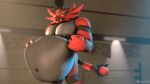 canid canine canis domestic_dog feral generation_7_pokemon hachi hi_res incineroar male male/male mammal muscular muscular_male nintendo pokemon pokemon_(species) solo