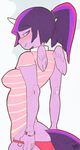  anthrofied equine feathers friendship_is_magic grin hair horn horse mammal my_little_pony panties pony ponytail striped_shirt tesuai twilight_sparkle_(mlp) underwear winged_unicorn wings 