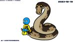 animated anthro bare_butt bottomwear bottomwear_pull buggy_(buggy_the_little_hero) buggy_the_little_hero child clothing clothing_pull duo feral hi_res lextoondog male male/male morphus pants pants_pull python reptile scalie snake wedgie young