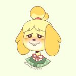 1:1 animal_crossing canid canine canis cute_eyes domestic_dog excited female fur icon imagisfera isabelle_(animal_crossing) mammal naughty_face nintendo solo yellow_body yellow_fur