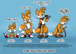 2023 2_tails anthro blue_eyes cane canid canine clothing dipstick_tail english_text footwear footwear_only fox fur gloves group hair handwear hi_res male mammal markings miles_prower mostly_nude multi_tail open_mouth pacifier scarf sega shieltar shoes shoes_only sonic_the_hedgehog_(series) square_crossover tail tail_markings text tools wrench yellow_body yellow_fur young