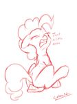  anal_insertion anal_penetration anus butt caboni32 dildo equine eyes_closed female friendship_is_magic horse insertion mammal monochrome my_little_pony penetration pinkie_pie_(mlp) sex_toy signature sitting sketch solo teeth text 