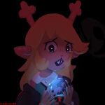 absurd_res anthro antlers black_nails blonde_hair cervine colored_nails deer deltarune dess_holiday hair hi_res horn mammal nails noelle_holiday teeth_showing thewitchofa undertale_(series)