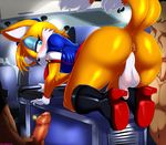  aircraft airplane all_fours anthro anus balls big_butt boots butt canine clothed clothing crossdressing dress fox fur gay girly gloves group group_sex half-closed_eyes half-dressed human inside looking_back male mammal miles_prower one_eye_closed open_mouth penis sega sex solo_focus sonic_(series) therealshadman threesome tongue uncut vein veiny_penis video_games 