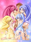  4girls aino_megumi ass bare_shoulders blonde_hair blue_eyes blue_hair blush brown_hair censored cum cure_fortune cure_honey cure_lovely cure_princess ejaculation faceless faceless_male facial happinesscharge_precure! heart hetero hikawa_iona kneeling long_hair looking_at_viewer mosaic_censoring multiple_girls no_panties one_eye_closed oomori_yuuko open_mouth penis pink_eyes pink_hair ponytail precure purple_eyes purple_hair pussy sagara_seiji shirayuki_hime taiyaki_a testicles twintails very_long_hair wide_ponytail yellow_eyes 