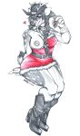 absurd_res anthro babythehuntingwolf boots breasts christmas clothing cowboy cowgirl_(disambiguation) deer dress durr female footwear hat headgear headwear hi_res holidays mammal mistletoe plant santa_claus solo thehuntingwolf western