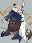anthro canid canine clothed clothing dreamworks female fennec fox fur grey_body grey_fur kung_fu_panda laverne_3r mammal short_stack solo solo_focus thick_thighs zhen_(kung_fu_panda)