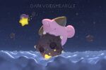  above_clouds artist_name blush_stickers cleffa closed_eyes closed_mouth cloud commentary darkvoiddoble highres minior night no_humans outdoors pokemon pokemon_(creature) sky smile star_(sky) u_u 
