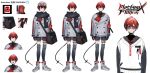  1boy absurdres ahoge artist_name black_scarf black_shorts black_thighhighs character_name grey_headwear grey_jacket highres holostars holostars_english jacket machina_x_flayon machina_x_flayon_(2nd_costume) official_art red_hair reference_sheet scarf second-party_source shirt shokuen_(oxstl) short_hair shorts sunglasses tail thighhighs virtual_youtuber white_footwear white_shirt yellow_eyes 