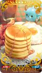  bacon bottle butter card_(medium) copyright_notice craft_essence_(fate) fate/grand_order fate_(series) food food_focus fried_egg hayosena maple_syrup official_art pancake plate still_life tablecloth toy 