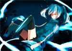  bad_id bad_pixiv_id black_legwear blue_hair closed_eyes ene_(kagerou_project) facial_mark jacket kagerou_project nanase09rr pleated_skirt sketch skirt solo thighhighs track_jacket twintails zettai_ryouiki 