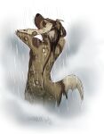 2015 african_wild_dog anthro brown_body brown_fur butt canid canine digital_media_(artwork) eyes_closed fur hand_on_head inner_ear_fluff james_(sayuncle) male mammal markings nude sayuncle shower signature solo spots spotted_body spotted_fur standing steam tail tuft wet wet_body wet_fur whiskers