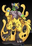 absurd_res anthro blush drone generation_7_pokemon hi_res hybrid hypercype latex legendary_pokemon lock_symbol magicdawolfy male nintendo null_bulge pokemon pokemon_(species) slime solo tentacles zeraora