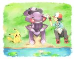  genesect pikachu pokemon pokemon_(anime) satoshi_(pokemon) 