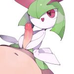 1:1 absurd_res ambiguous_gender anthro duo generation_3_pokemon genitals hand_on_penis hi_res human imminent_oral imminent_sex interspecies kirlia male mammal navel nintendo open_mouth penis pokemon pokemon_(species) pokephilia size_difference smile straddling youjomodoki