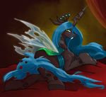  changeling female feral friendship_is_magic hattonslayden lying my_little_pony queen_chrysalis_(mlp) solo 