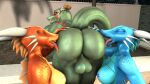 3d_(artwork) anthro balls bent_over big_butt blush breasts bubble_butt butt butt_lick digital_media_(artwork) dragon dragon_(petruz) eastern_dragon female genitals group hand_on_butt hi_res horn huge_butt kyleroo licking looking_at_viewer looking_back male male/female muscular nipples nude outside petruz_(copyright) presenting presenting_hindquarters scalie side_boob source_filmmaker teeth tongue tongue_out trio warfare_machine western_dragon