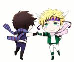  animated animated_gif bad_id bad_pixiv_id blonde_hair blush brown_hair caesar_anthonio_zeppeli chibi dancing ichito_(yuhita) jojo_no_kimyou_na_bouken joseph_joestar_(young) lowres multiple_boys scarf short_hair simple_background smile ugoira_conversion white_background 