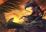  beard big_boss blue_eyes brown_hair eyepatch facial_hair gun headband hinoe_(dd_works) male_focus metal_gear_(series) metal_gear_solid_peace_walker military military_uniform solo uniform weapon 