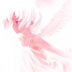  camisole flat_chest highres kawata_hisashi monochrome no_lineart original pink short_hair solo wings 