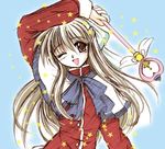  artist_request kanon kurata_sayuri long_hair ribbon school_uniform solo wand 