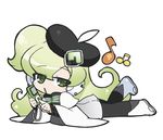  apple_inc. beamed_eighth_notes beret chibi digital_media_player eighth_note green_eyes green_hair hat headset ipod long_hair lowres macintosh macloid macne_nana macne_nana_petit musical_note 