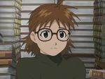  book brown_hair fullmetal_alchemist glasses screencap sheska short_hair solo turtleneck 