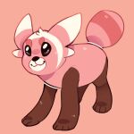 1:1 aevris ambiguous_gender feral generation_7_pokemon head_tuft hi_res nintendo paws pink_body pokemon pokemon_(species) quadruped smile solo stufful tail tuft