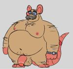 2024 anthro balls belly big_belly charmcharmcharm eyewear facial_hair genitals glasses male mammal mature_male moobs murid murine mustache navel nipples overweight overweight_male penis rat rodent simple_background solo