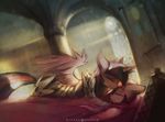  anthro anthrofied armor bed dutch_angle equine eyes_closed female fluttershy_(mlp) friendship_is_magic hair horn hug inside mammal my_little_pony pink_hair purple_hair sad sunlight tapestry twilight_sparkle_(mlp) window winged_unicorn wings zero-sum 