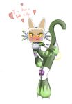  alien big_breasts bit-small blush breasts cat cat_suit clothing cute feline female happy mammal oban_star_racers para-dice smile solo spanking teasing text tight_clothing 