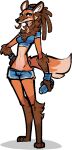 alpha_channel anthro biped breasts canid canine clothed clothing countershade_face countershade_fur countershade_torso countershading dipstick_tail female fur hair jam_(artist) mammal markings orange_body orange_fur simple_background solo tail tail_markings transparent_background