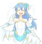  alternate_costume blue_hair dress fire_emblem fire_emblem:_kakusei flower long_hair lucina smile solo super_smash_bros. tiara translated ziro_(daydozen) 