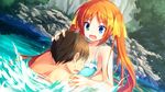  1girl blue_eyes chiri_(atlanta) chuablesoft highres hinohara_kei long_hair open_mouth orange_hair swimsuit wagaya_no_himegami-sama! water wet 