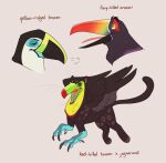 aevris ambiguous_gender avian beak bird claws english_text feathered_wings feathers felid feral gryphon hi_res hybrid mammal mythological_avian mythological_creature mythology open_mouth paws quadruped solo tail text tongue toucan whiskers wings