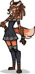 alpha_channel anthro biped breasts canid canine clothed clothing countershade_face countershade_fur countershading dipstick_tail female fur hair jam_(artist) mammal markings orange_body orange_fur simple_background solo tail tail_markings transparent_background