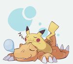 bad_id bad_pixiv_id closed_eyes crossover digimon gen_1_pokemon hajime_(hajime-ill-1st) lying no_humans pikachu pokemon pokemon_(creature) simple_background sleeping tail zzz 