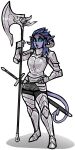 5_fingers alpha_channel armor biped female fingers hair hi_res holding_object holding_weapon horn horned_humanoid humanoid humanoid_pointy_ears jam_(artist) not_furry simple_background solo spade_tail tail tailed_humanoid tiefling transparent_background weapon