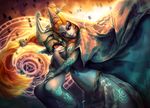  ass breast_grab breasts dual_persona grabbing highres lips midna midna_(true) midriff orange_hair red_eyes spoilers the_legend_of_zelda the_legend_of_zelda:_twilight_princess twili_midna twilight_princess yellow_sclera yuqoi 
