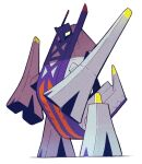  archaludon armor blue_armor colored_sclera colored_skin dragon grey_armor grey_skin nagi_gaming no_humans non-humanoid_robot pokemon pokemon_(creature) robot steel tail yellow_sclera 