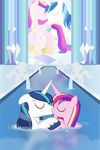  bath blue_hair cuddling dm29 duo equine eyes_closed female friendship_is_magic hair horn husband_and_wife inside kissing male mammal multi-colored_hair my_little_pony princess_cadance_(mlp) shining_armor_(mlp) stained_glass unicorn water waterfall window winged_unicorn wings 