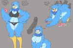 anon anthro avian beak big_breasts big_butt big_penis bird blue_body blue_feathers blush breasts butt clothing dialogue duo feathers female genitals hi_res huge_breasts huge_butt huge_penis human human_on_anthro interspecies male male/female mammal martlet_(undertale_yellow) nude penetration penis sex signirsol thick_thighs undertale_(series) undertale_yellow underwear wide_hips