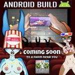 android announcement anthro breasts cellphone development digital_media_(artwork) electronics female female/female food genitals group hi_res humor indie_game lagomorph leadreaper leporid machine mammal movie_theater nude nude_anthro nude_female phone popcorn pussy rabbit robot silly