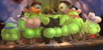 2024 angry_birds belly big_butt butt clothing detailed_background domestic_pig green_body group hat haxsmack headgear headwear hi_res male mammal moobs nipples overweight overweight_male pig_(angry_birds) shirt suid suina sus_(pig) topwear